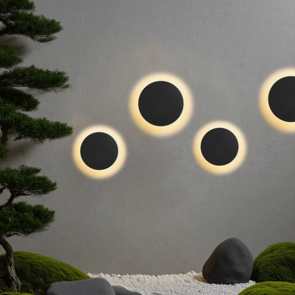LWA0137 Circular Backlit Outdoor Wall Light
