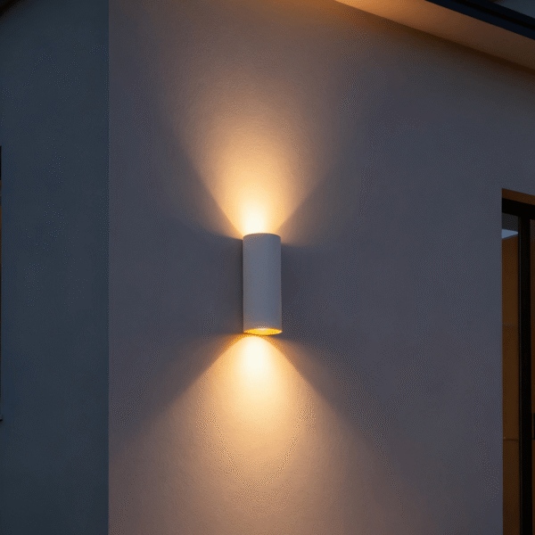 LWA0176 Black and Gold Cylinder Outdoor Wall Light