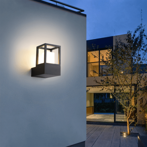 LWA0231 Framed Opal Outdoor Wall Light