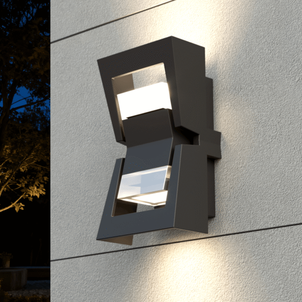 LWA0835 Offset Block Up and Down Outdoor Wall Light
