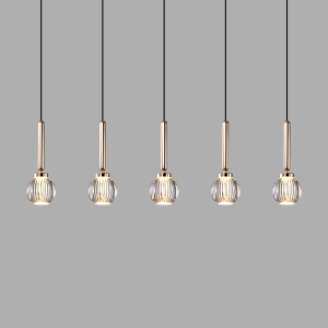 P0853-5A Five-Light Linear Glass Globe Pendant Light