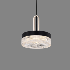 P0855-1A Black and Gold Crystal Pendant Light